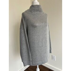 Cuddl Duds Womens 2X Gray Funnel Neck Tunic Sweater Knit Long Sleeve Pullover